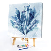 #A Ink Blue Flower Oil Paint By Numbers Kit DIY Acrylic Painting on Canvas Cra
